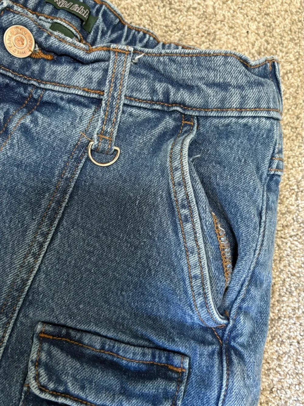 wild fable Blue High-Rise Denim Cargo Shorts